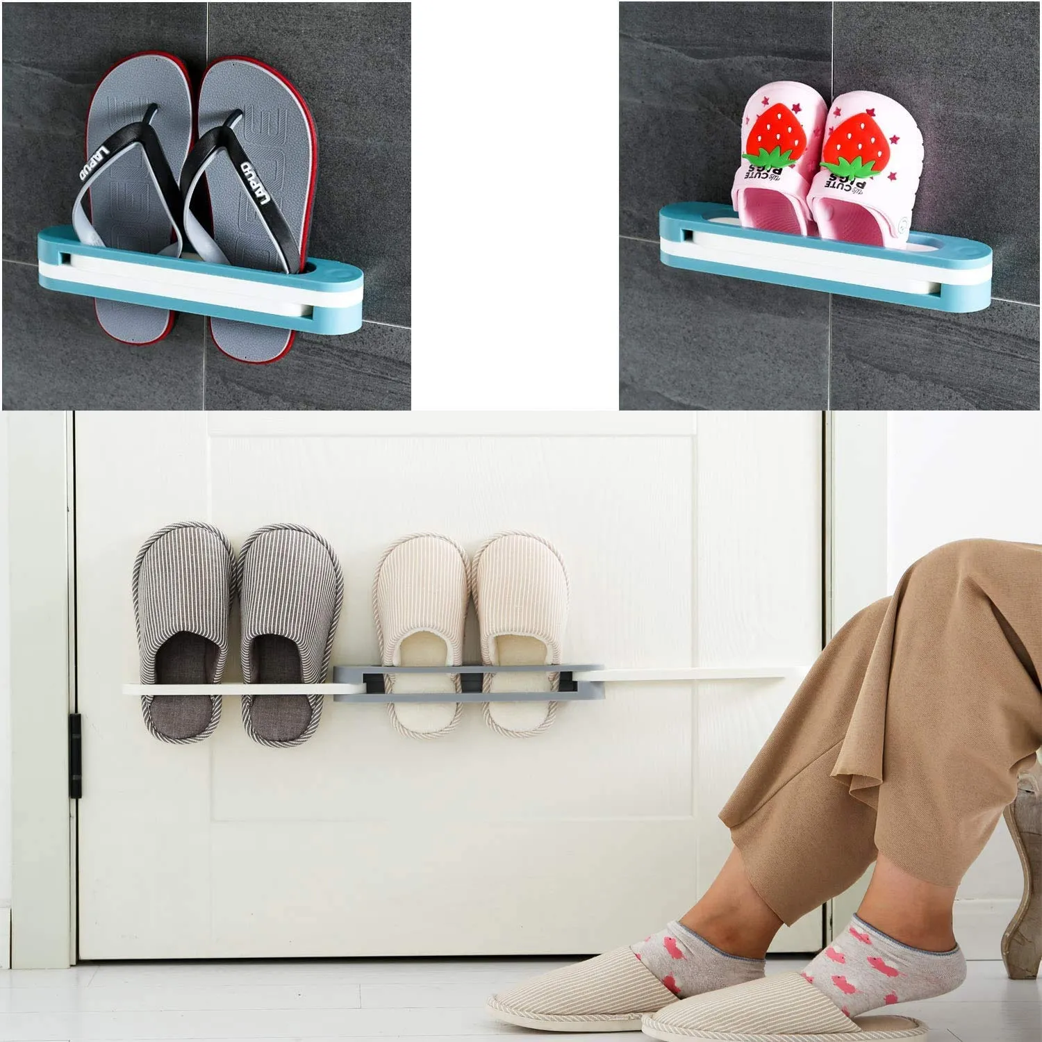 1122 Multifunction Folding Slippers/Shoes Hanger Organizer Rack