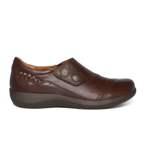 Aetrex Karina Slip On (Women) - Brown Leather