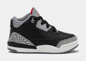 Air Jordan 3 Retro Black Cement Infant Toddler Lifestyle Shoes (Black/Fire Red/Cement Grey/Summit White)