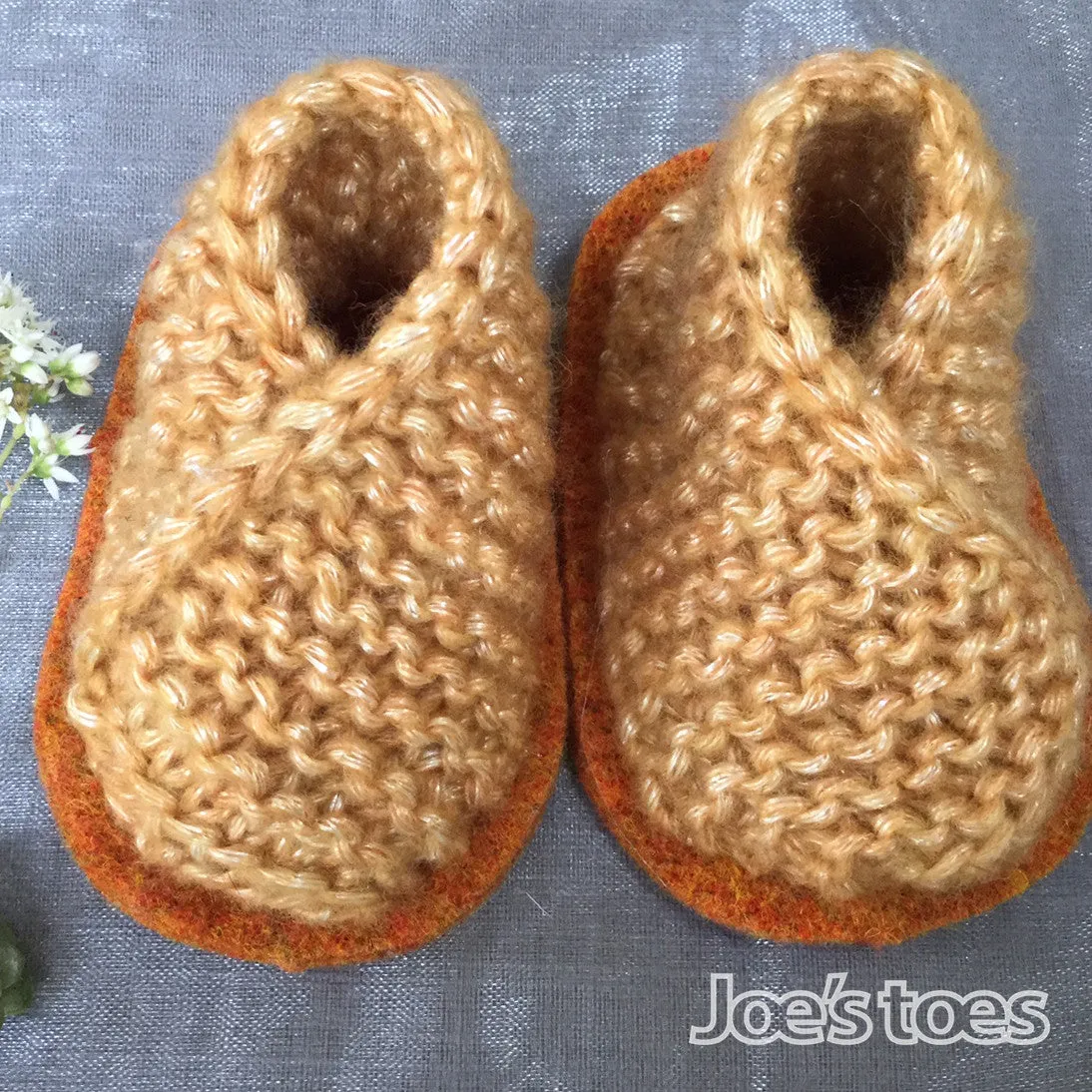 Baby Knitted Crossover Slipper Kit in Soft Sparkle Yarn