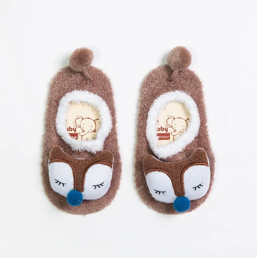 Baby Unisex Warm 3D Cartoon Non-slip Casual Slippers