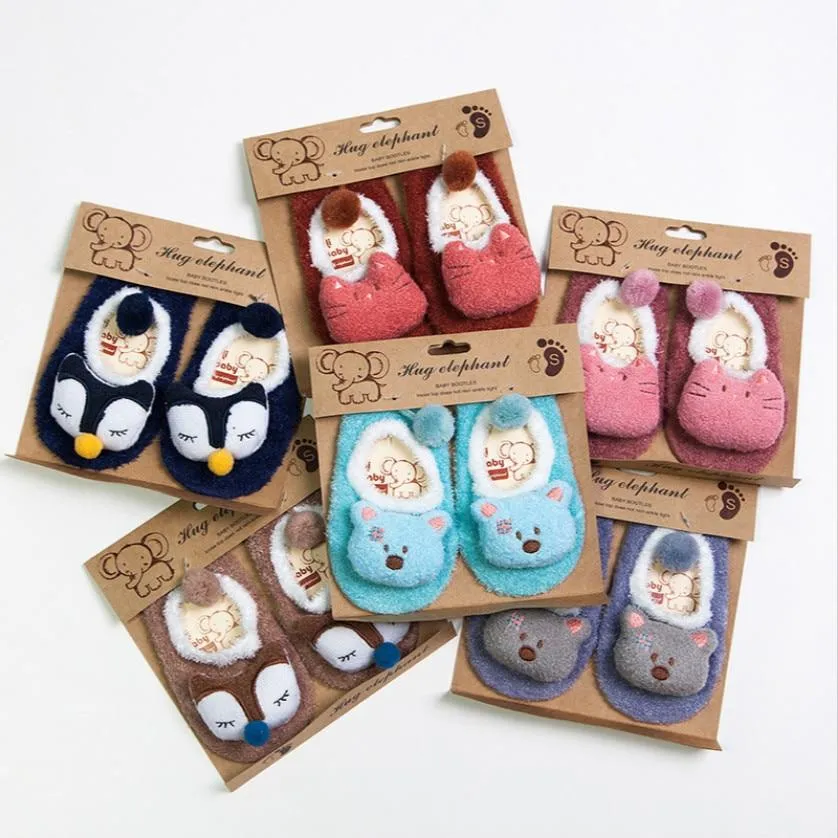 Baby Unisex Warm 3D Cartoon Non-slip Casual Slippers