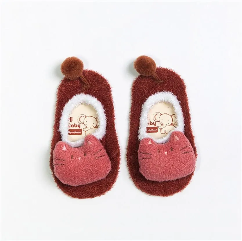 Baby Unisex Warm 3D Cartoon Non-slip Casual Slippers