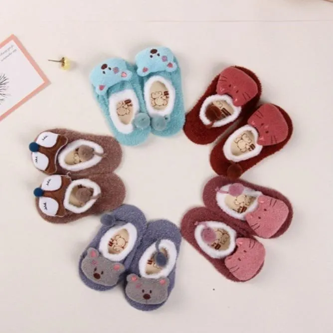 Baby Unisex Warm 3D Cartoon Non-slip Casual Slippers