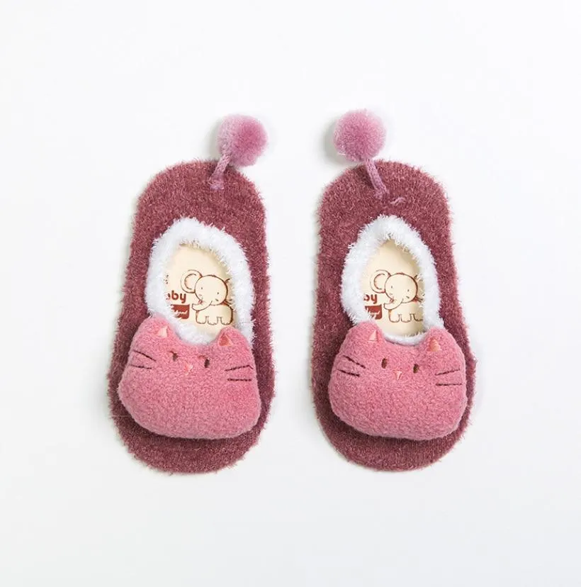 Baby Unisex Warm 3D Cartoon Non-slip Casual Slippers