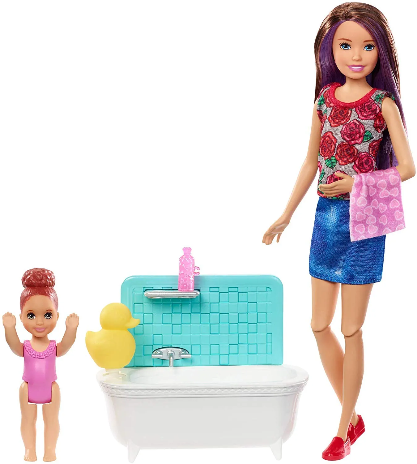 Barbie Skipper Babysitters Inc. Bathtime Playset, Brunette