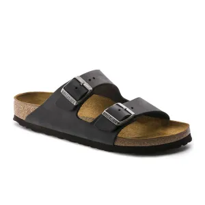 Birkenstock Arizona Slide Sandal (Unisex) - Black Oiled Leather