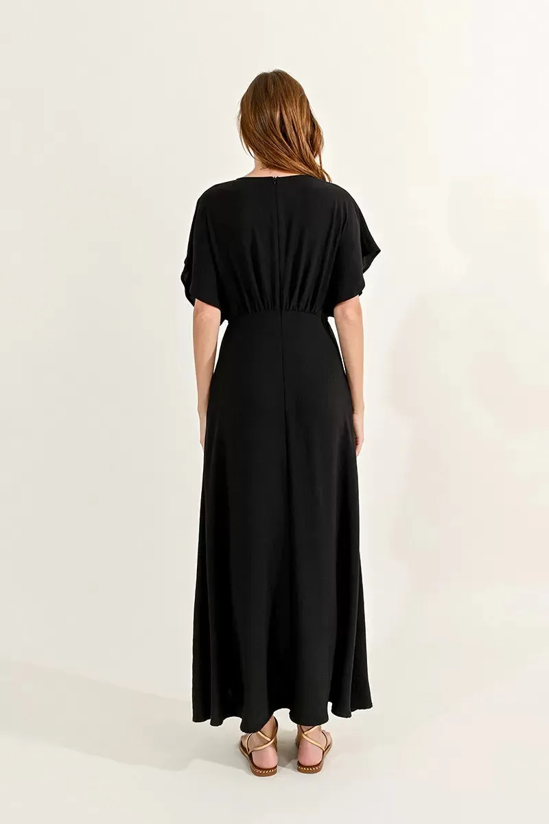 Black Cap Shoulder Dress