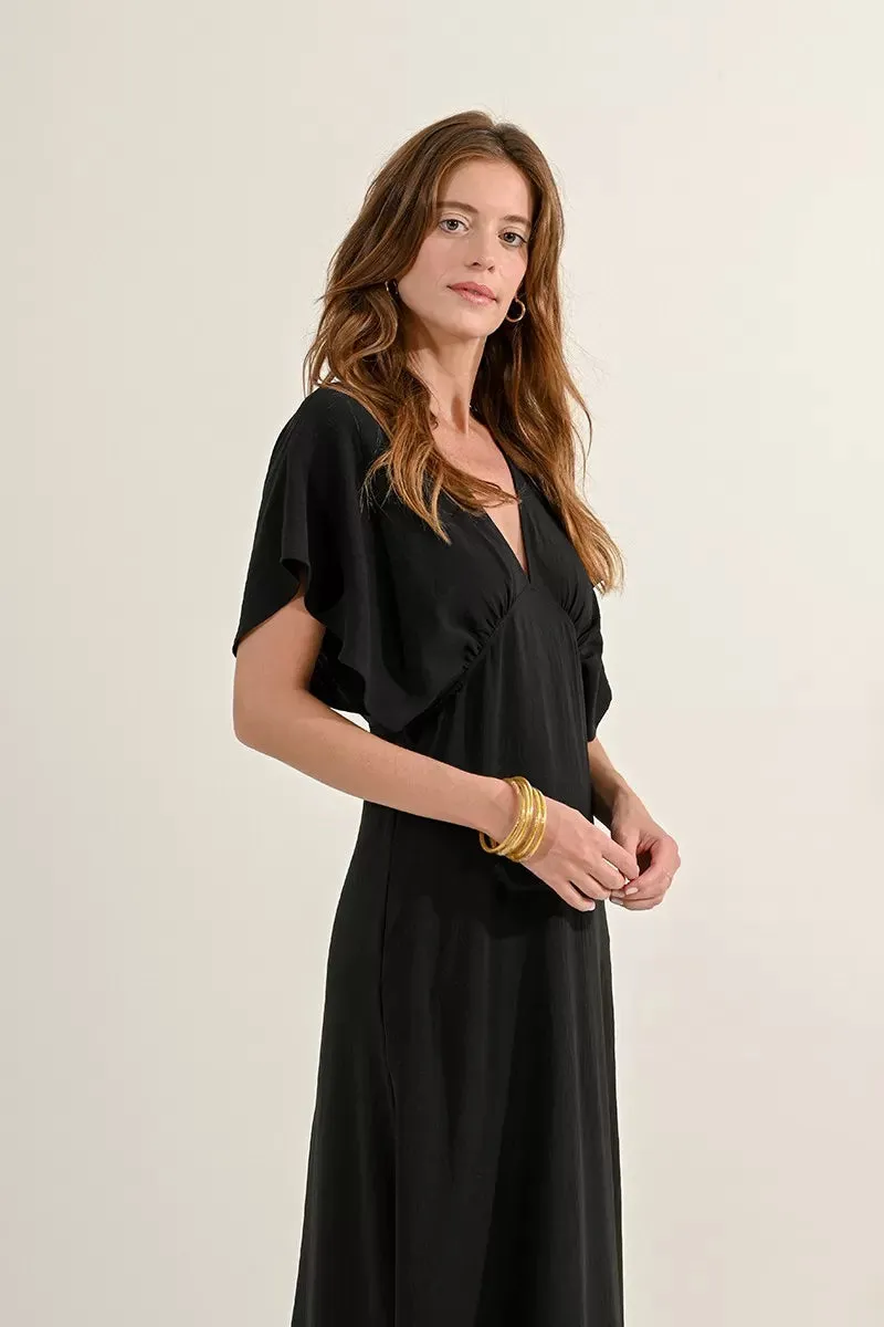 Black Cap Shoulder Dress