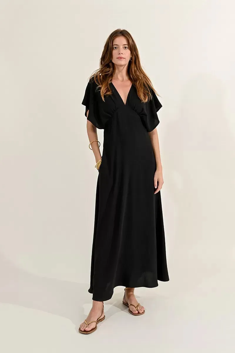 Black Cap Shoulder Dress