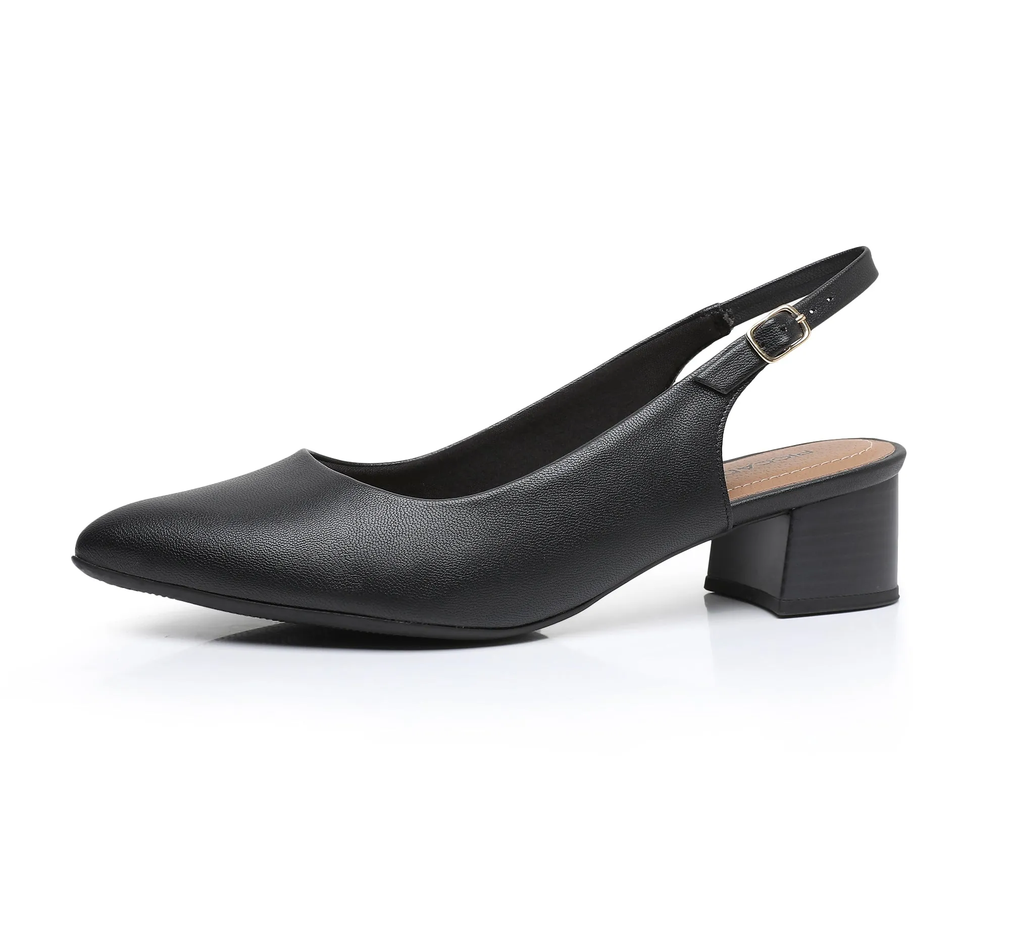 Black Nappa Sling Back Pumps for Women (739.021)