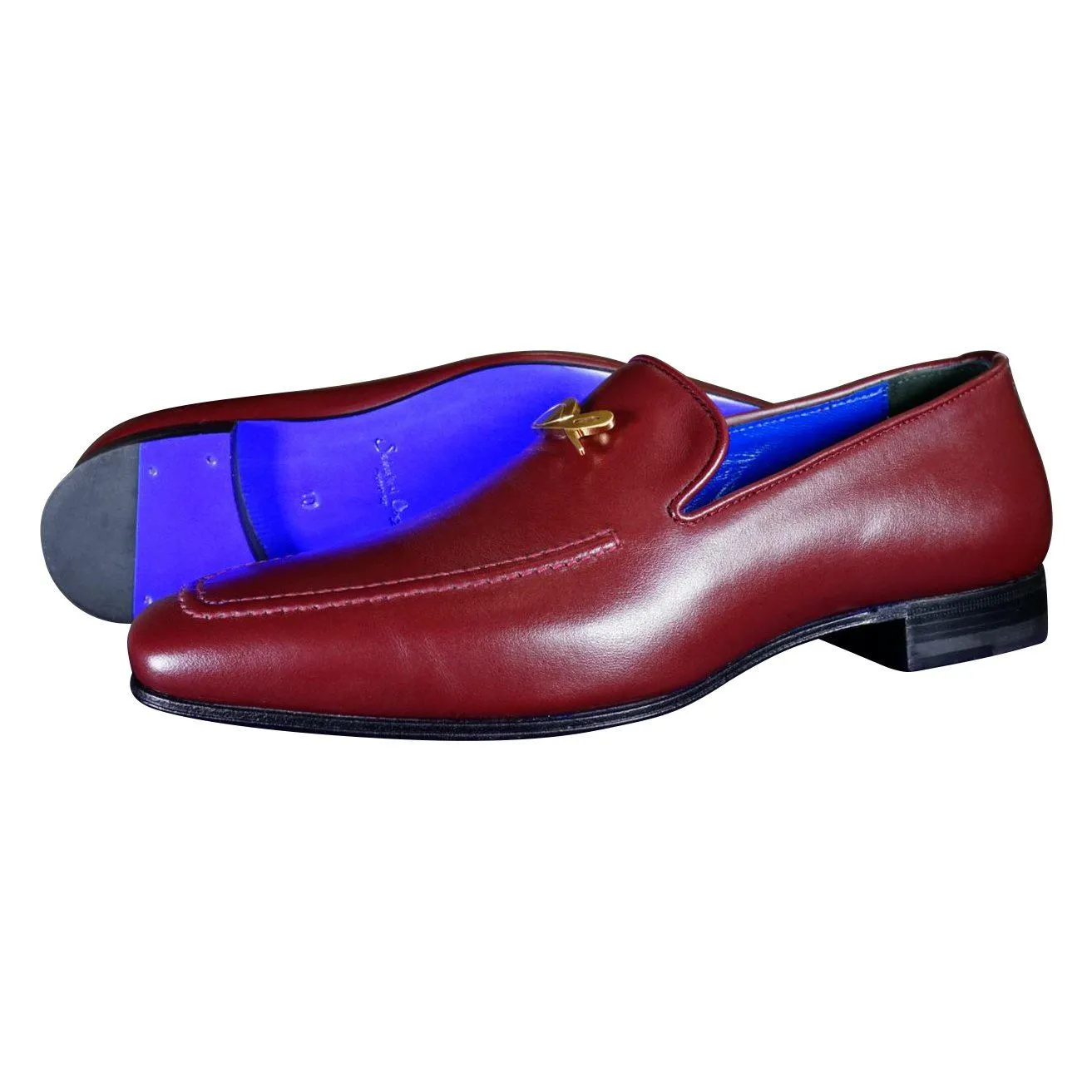 Bordo With Yellow Gold Hardware Leather Loafers