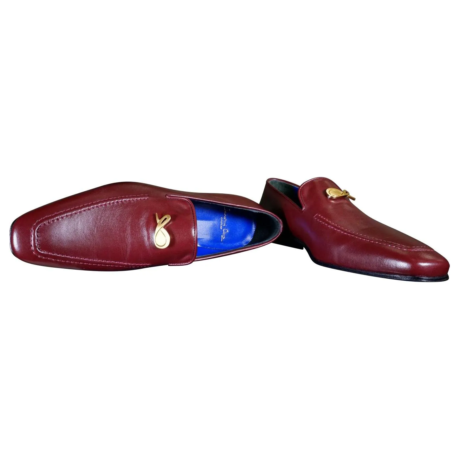 Bordo With Yellow Gold Hardware Leather Loafers