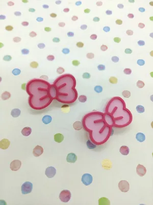 BOW SHOE CHARMS - PINK