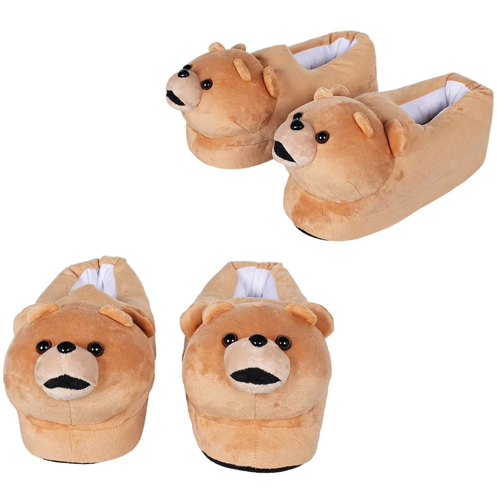 Brown Bear Plush Slippers Cosplay Shoes Halloween Costumes Accessory