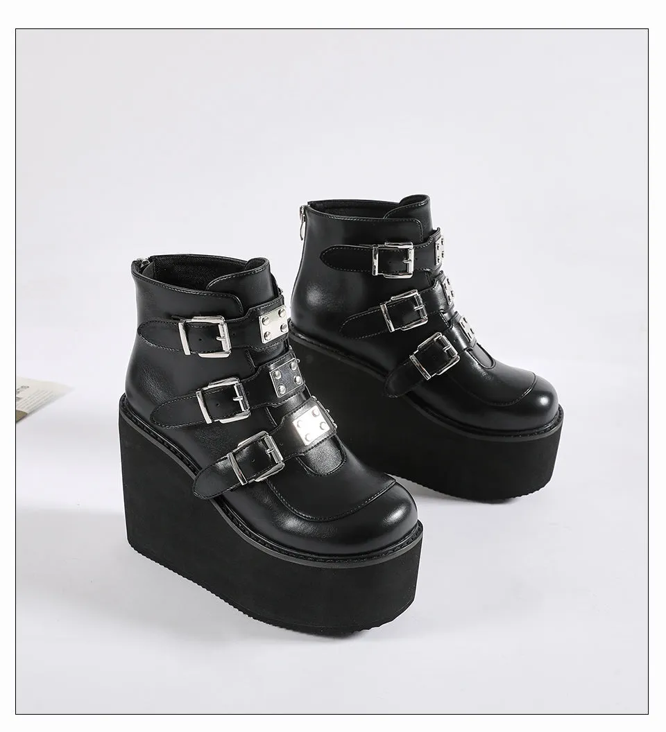 Buckle Platform Boots