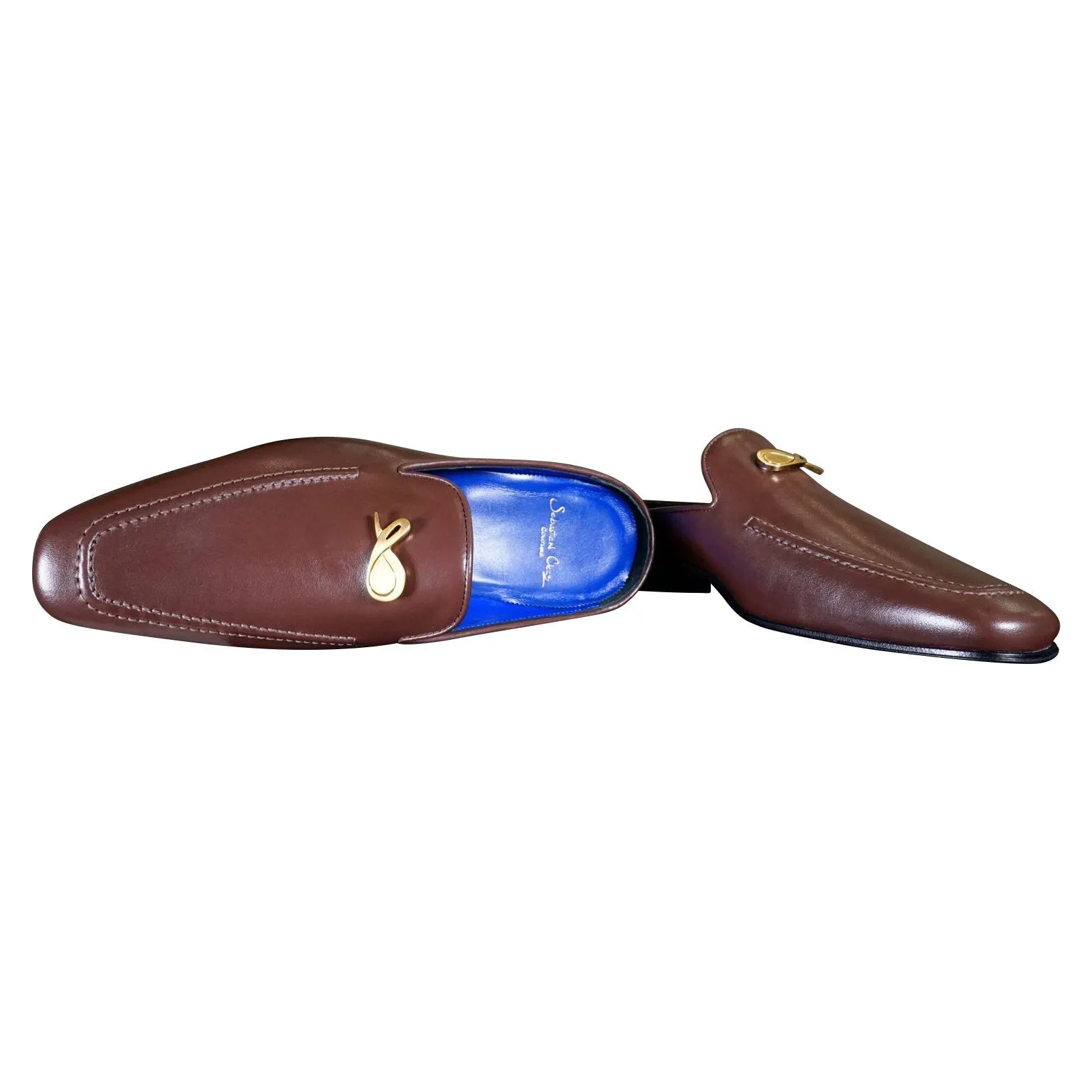 Cacao With Yellow Gold Hardware Leather Slipper