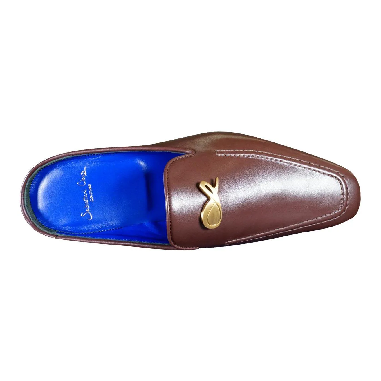 Cacao With Yellow Gold Hardware Leather Slipper