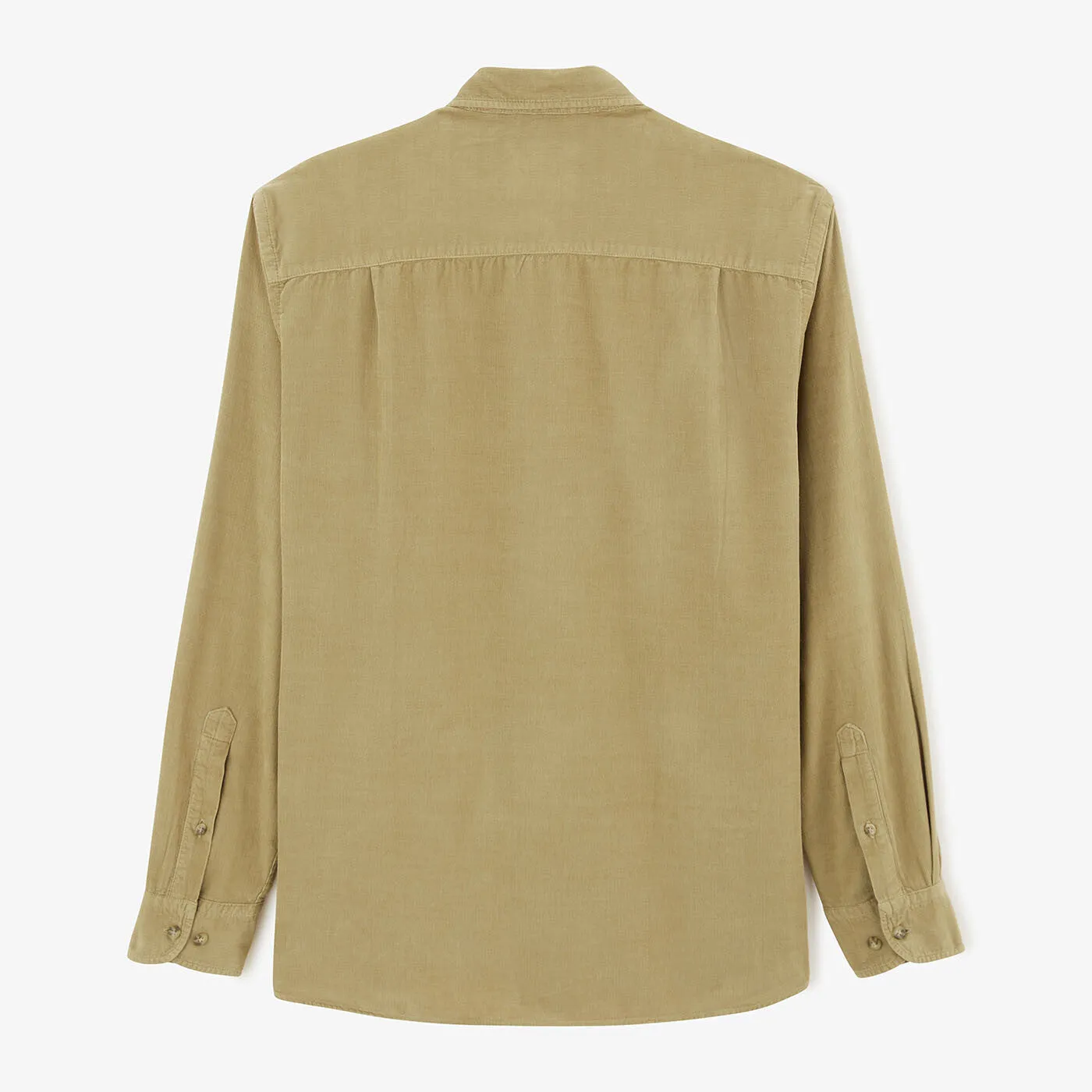 Chemise beige à manches longues en velours