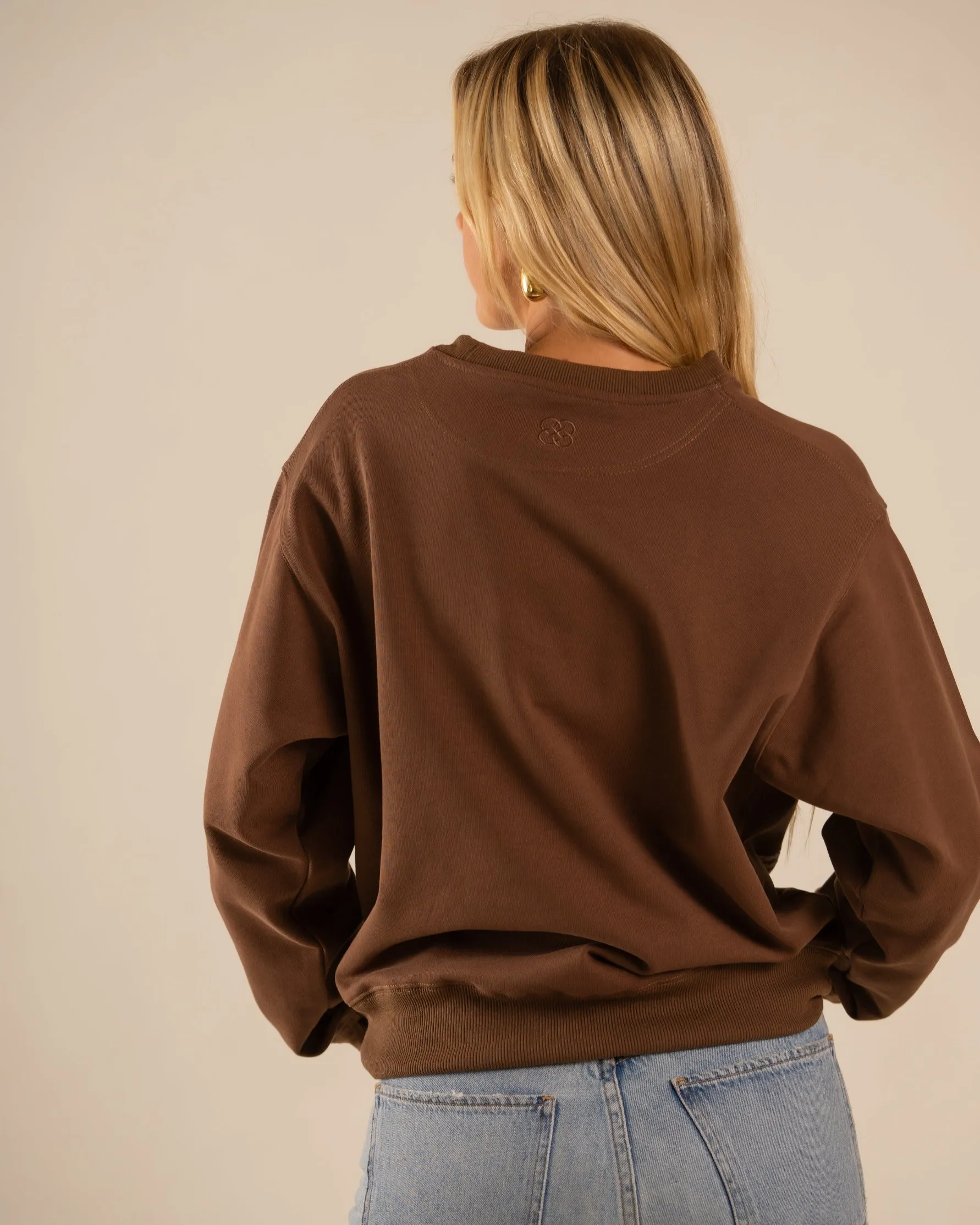 Classic Embroidered Sweatshirt Horses Embrace - Rawhide