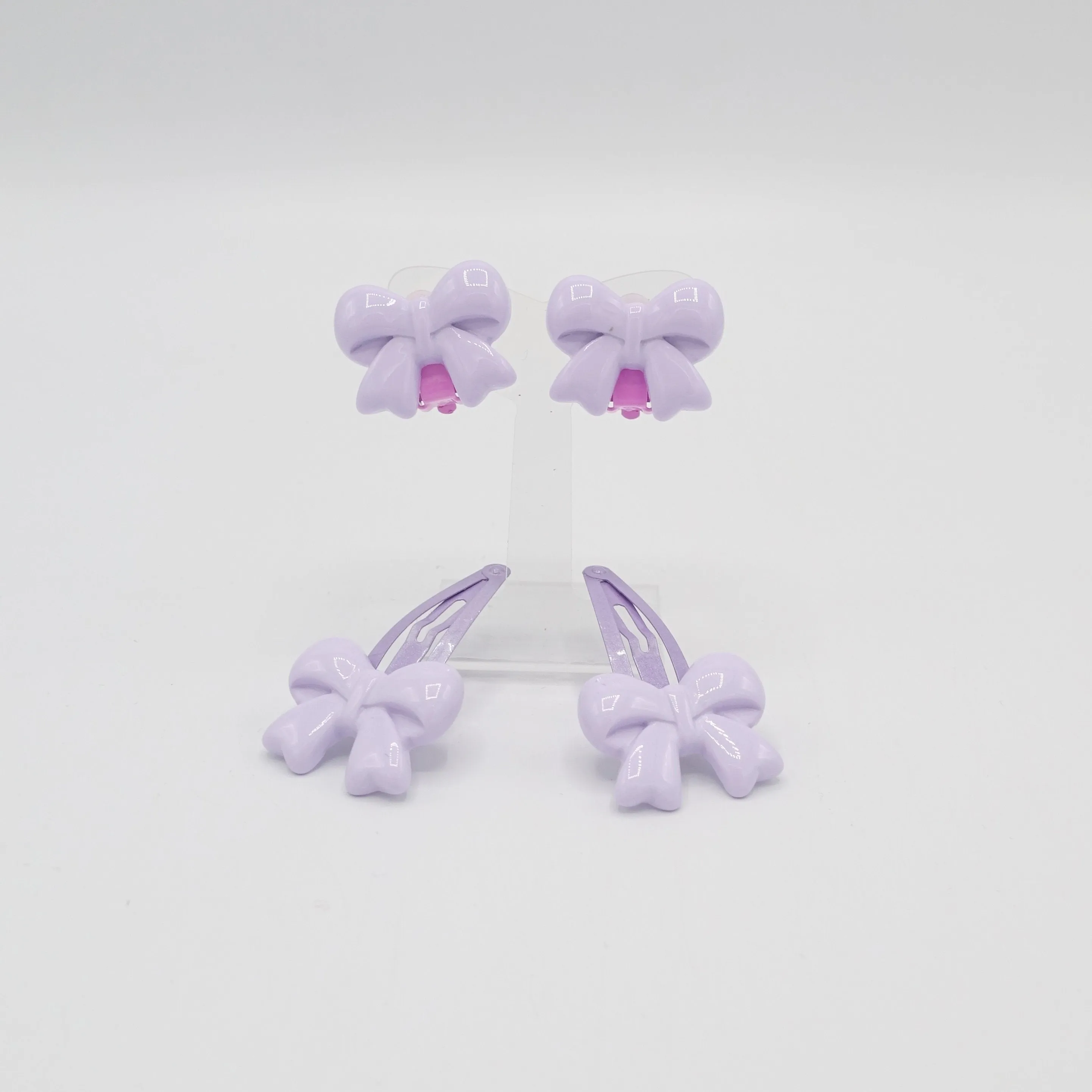 clip on earring bow hair clip set for girl