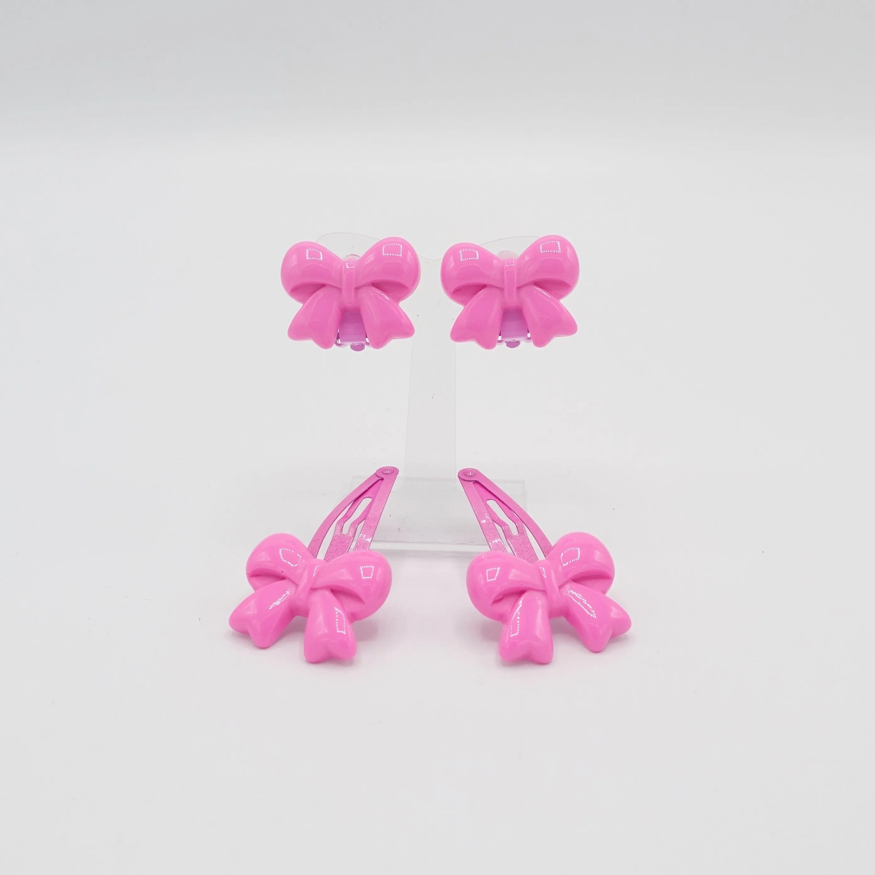 clip on earring bow hair clip set for girl