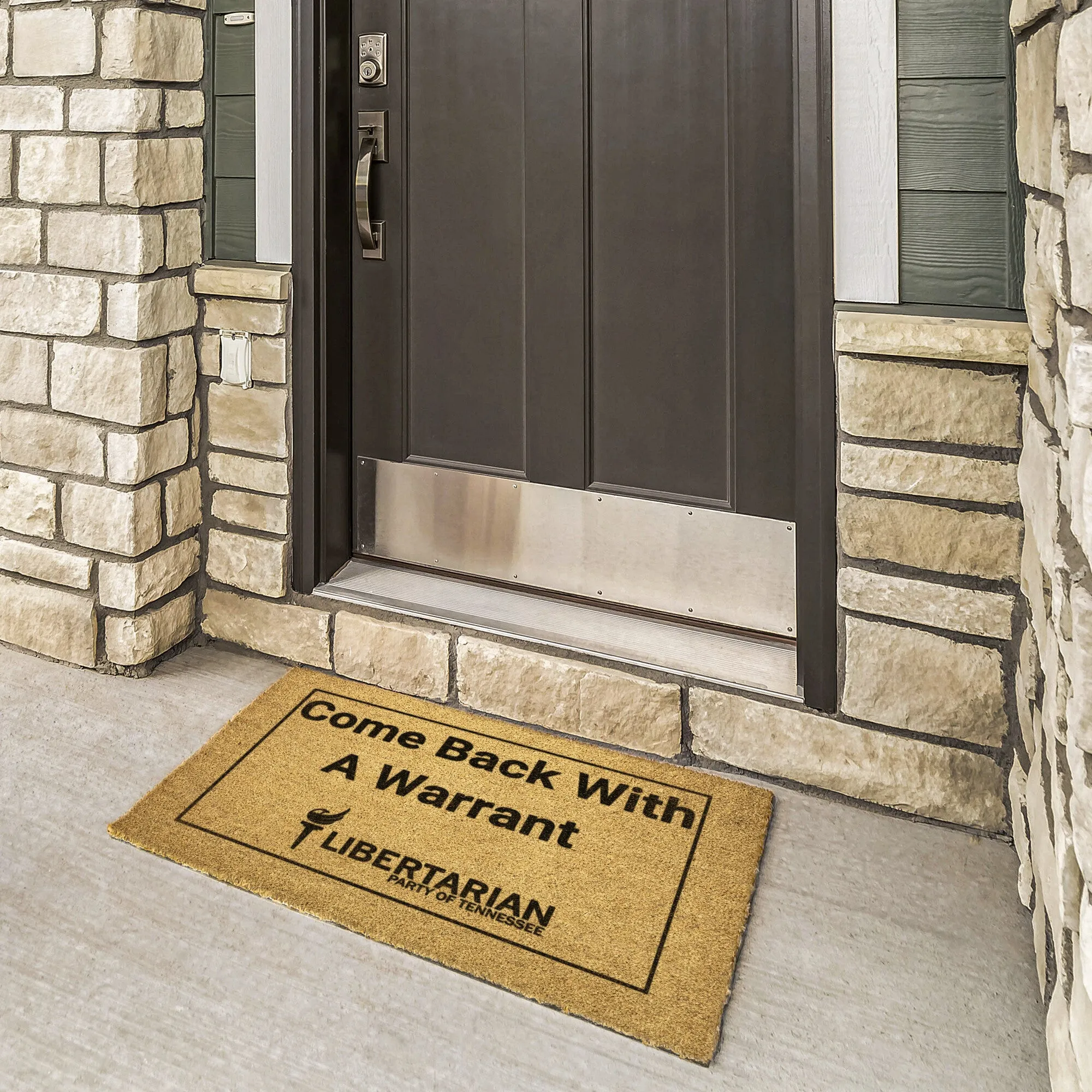 Come back with a Warrant Outdoor Mat