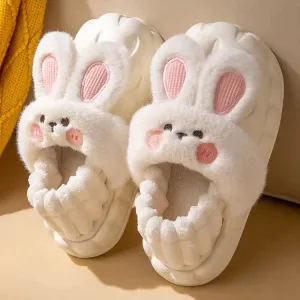 Cute Cartoon Bunny Detachable Plush Slippers