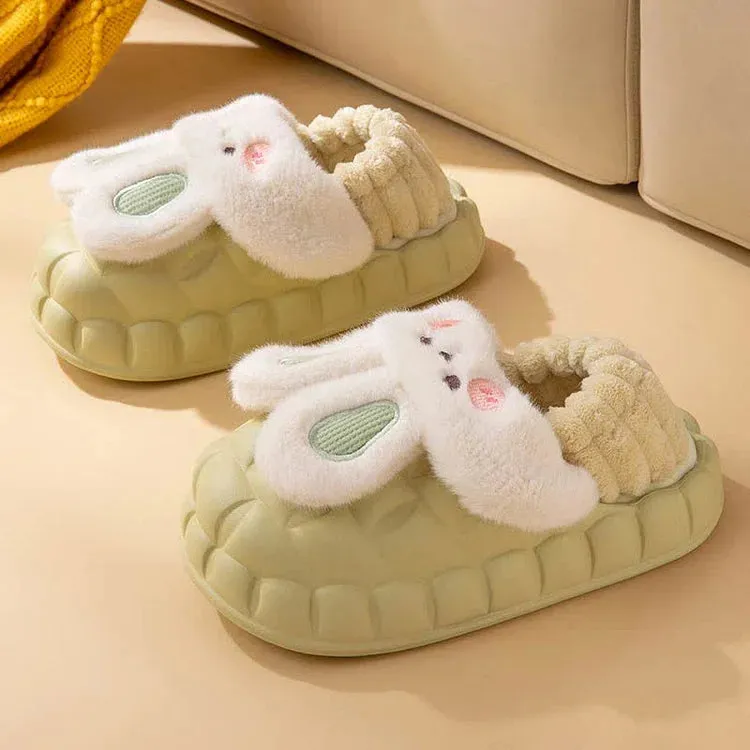 Cute Cartoon Bunny Detachable Plush Slippers