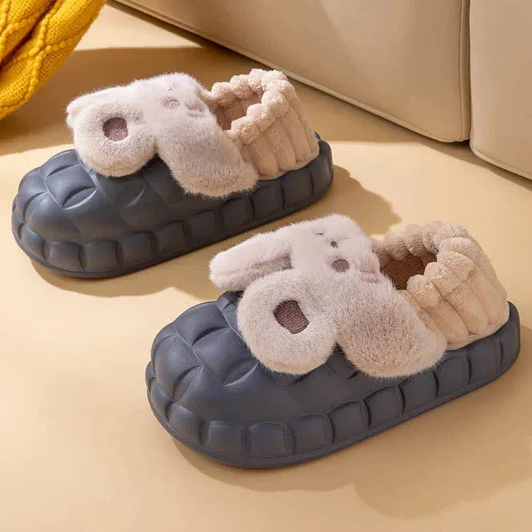 Cute Cartoon Bunny Detachable Plush Slippers