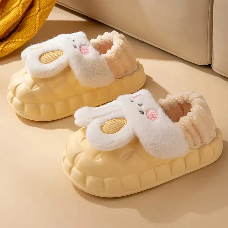 Cute Cartoon Bunny Detachable Plush Slippers