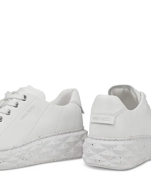 Diamond Light Jimmy Choo Women's Leather Sneakers, White