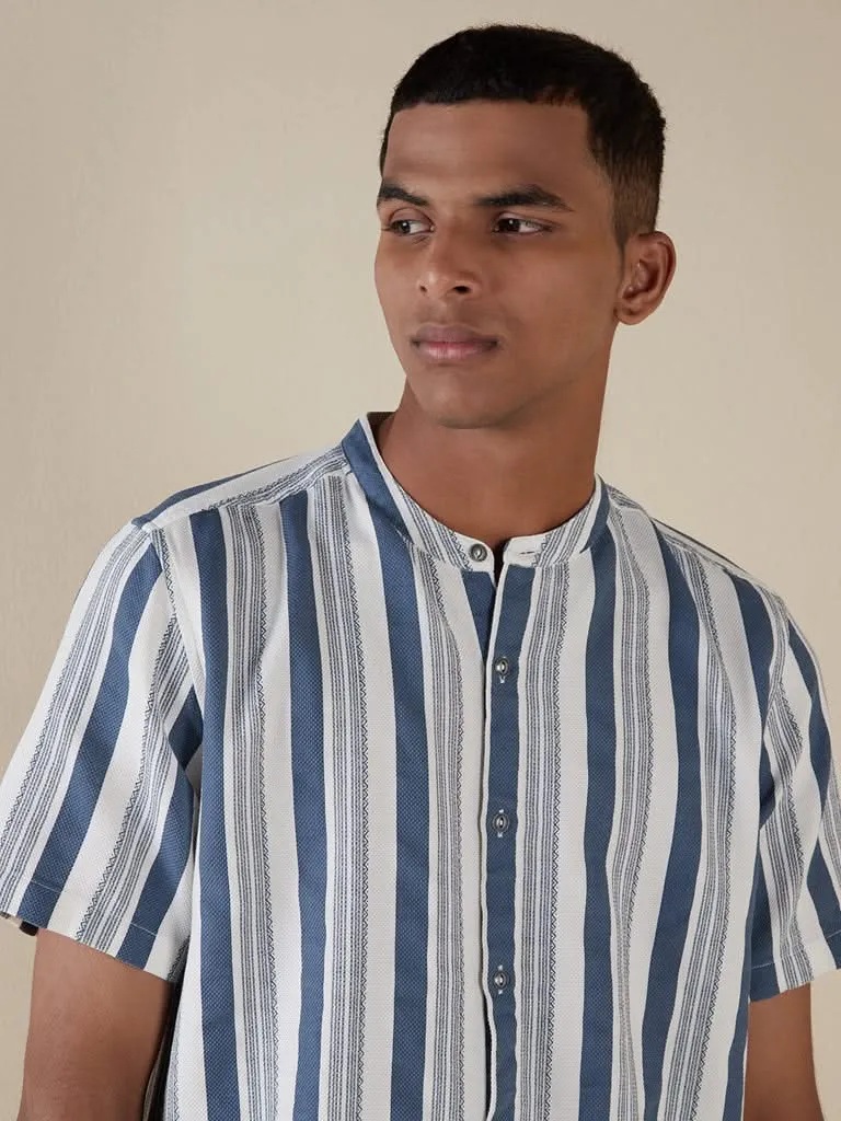 ETA Indigo Striped Resort-Fit Shirt