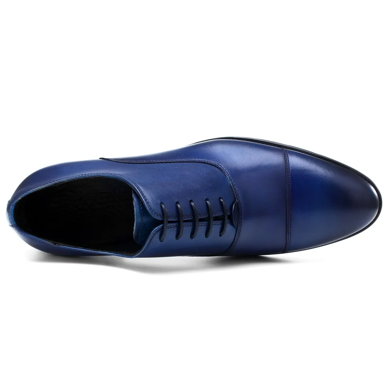 Formal Navy Blue Leather Oxford Shoes