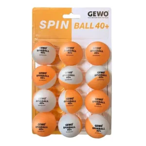 GEWO 40  Table Tennis Training Ball- Orange/White SpinBalls- One Dozen Pack