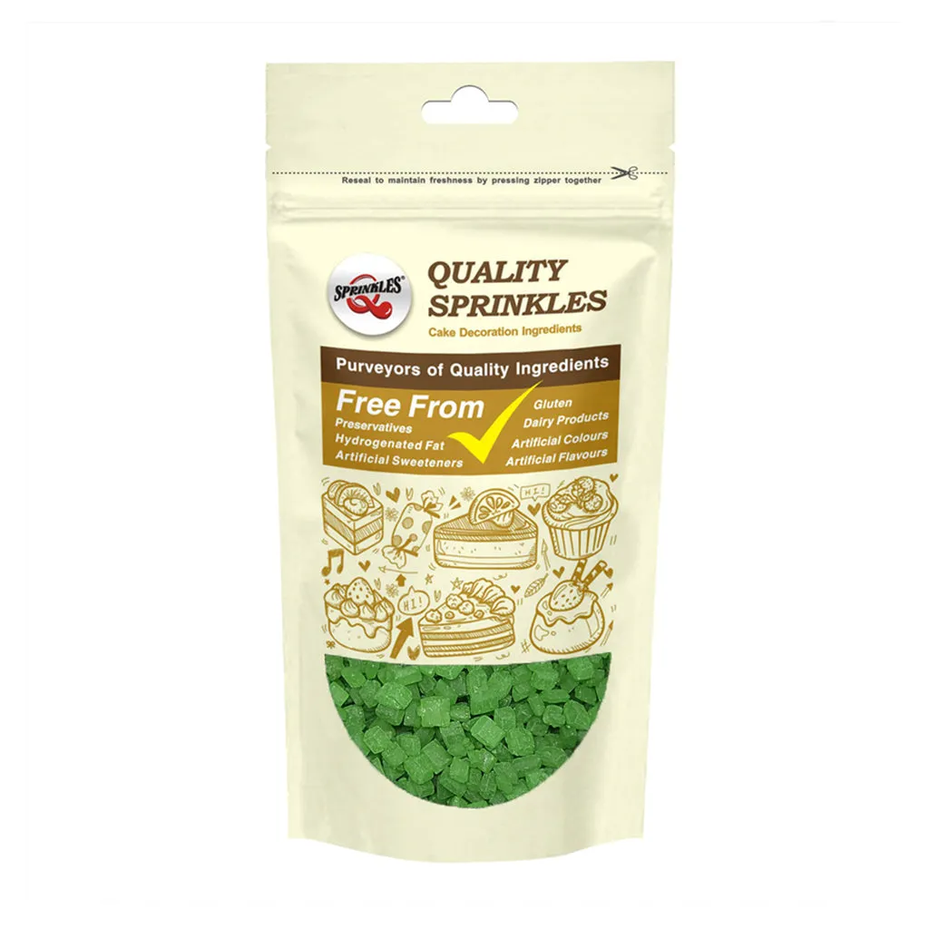 Green Sparkling Sugar - Dairy Free Soya Free Sprinkles Cake Decoration