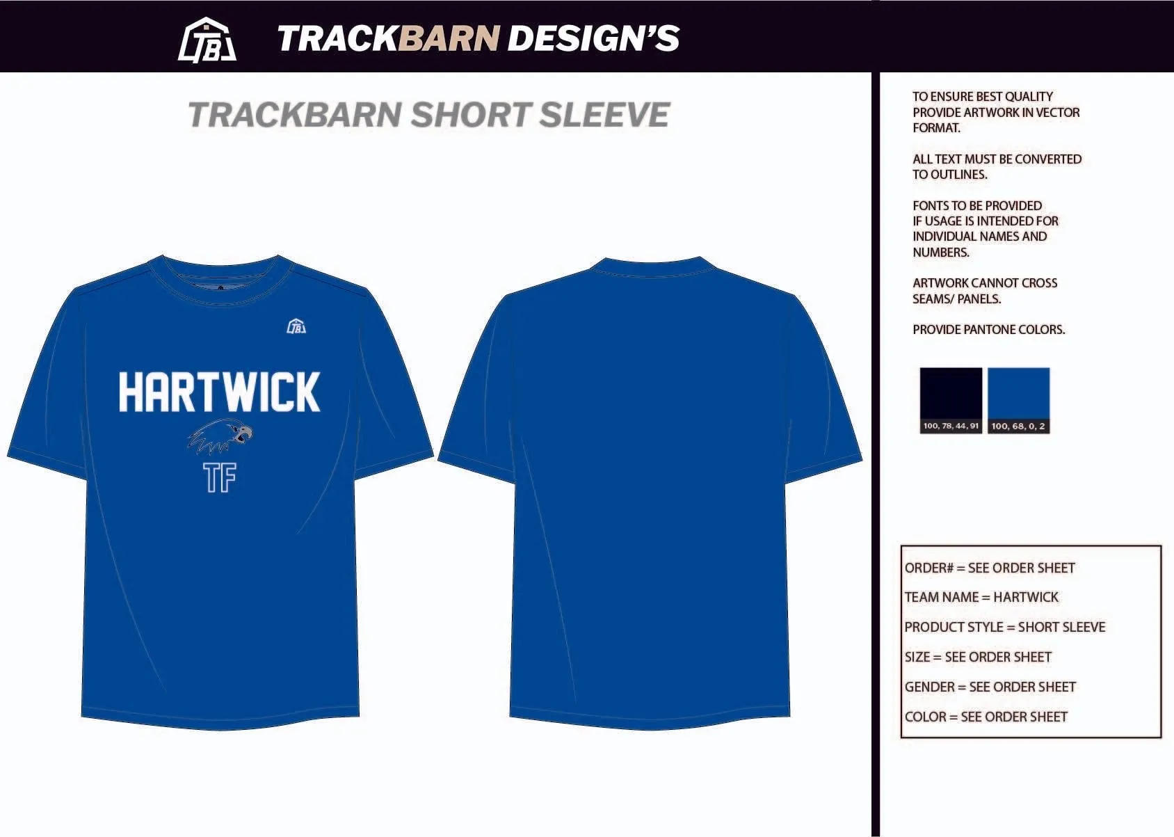 Hartwick-- Mens Stretch Light Training Tee