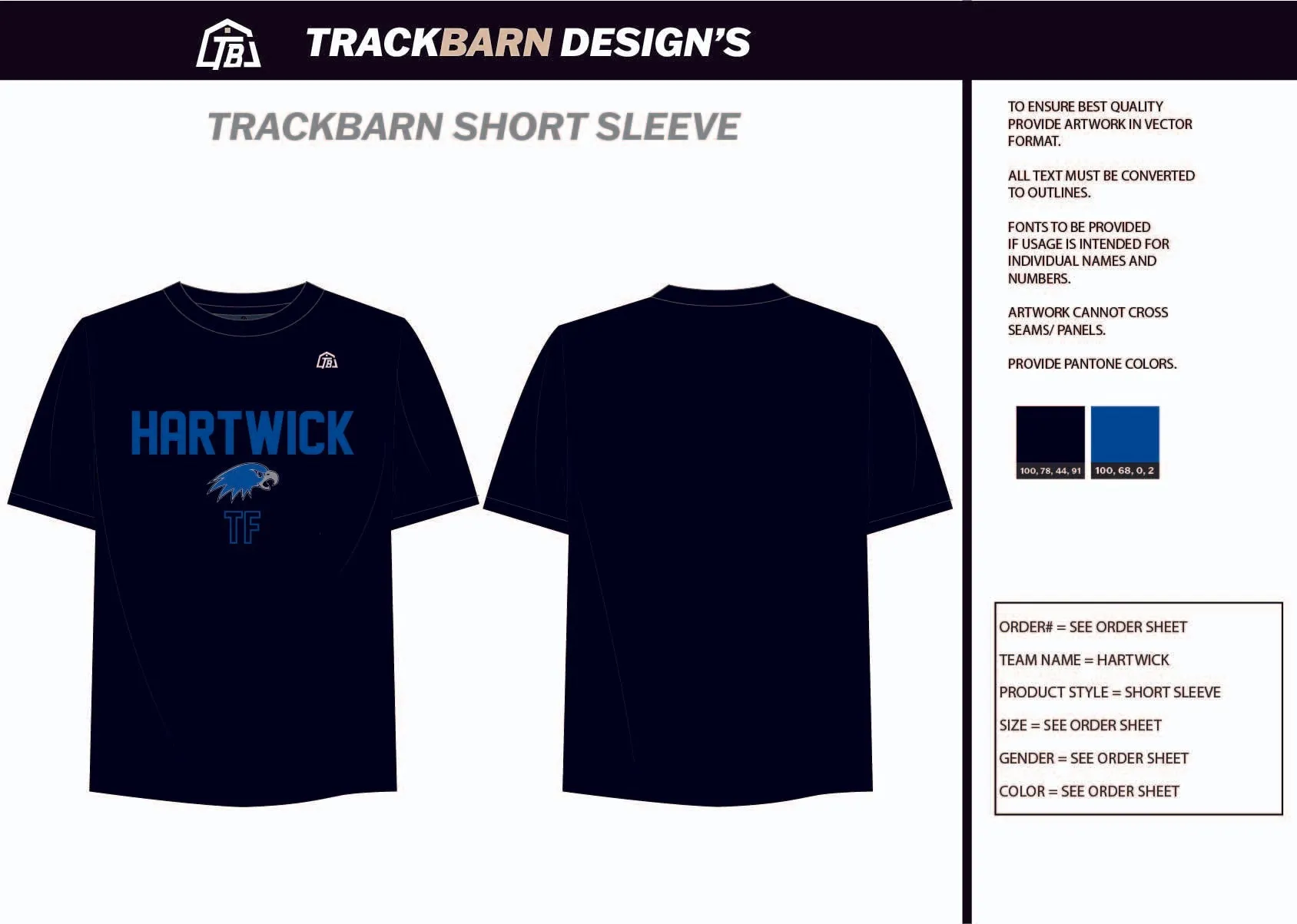 Hartwick-- Mens Stretch Light Training Tee