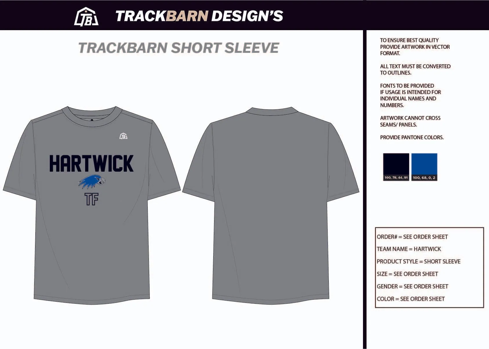 Hartwick-- Mens Stretch Light Training Tee