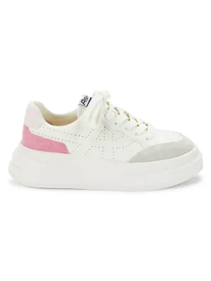 Improv Ash Color Block Leather Suede Platform Sneaker in White Rose