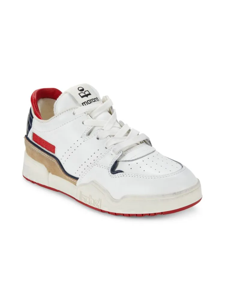 Isabel Marant leather and suede sneakers, white