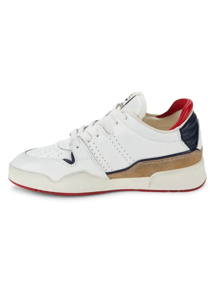 Isabel Marant leather and suede sneakers, white