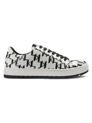 Karl Lagerfeld Paris Logo Leather Sneakers, White