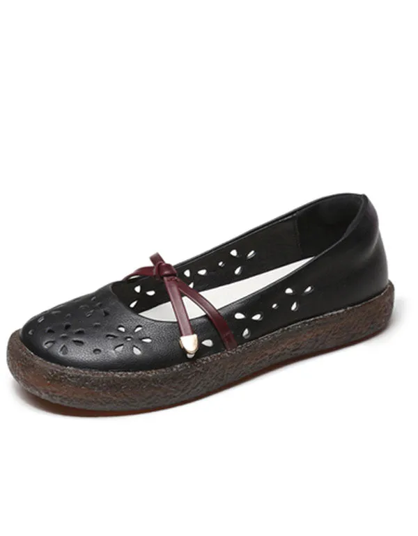 Leather Nurse Shoes Soft Bottom Casual Flats