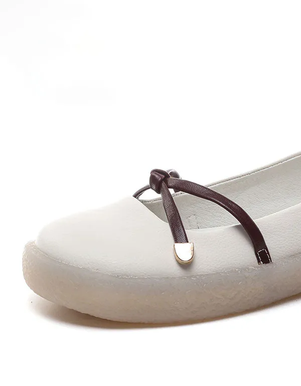 Leather Nurse Shoes Soft Bottom Casual Flats