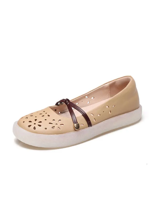 Leather Nurse Shoes Soft Bottom Casual Flats