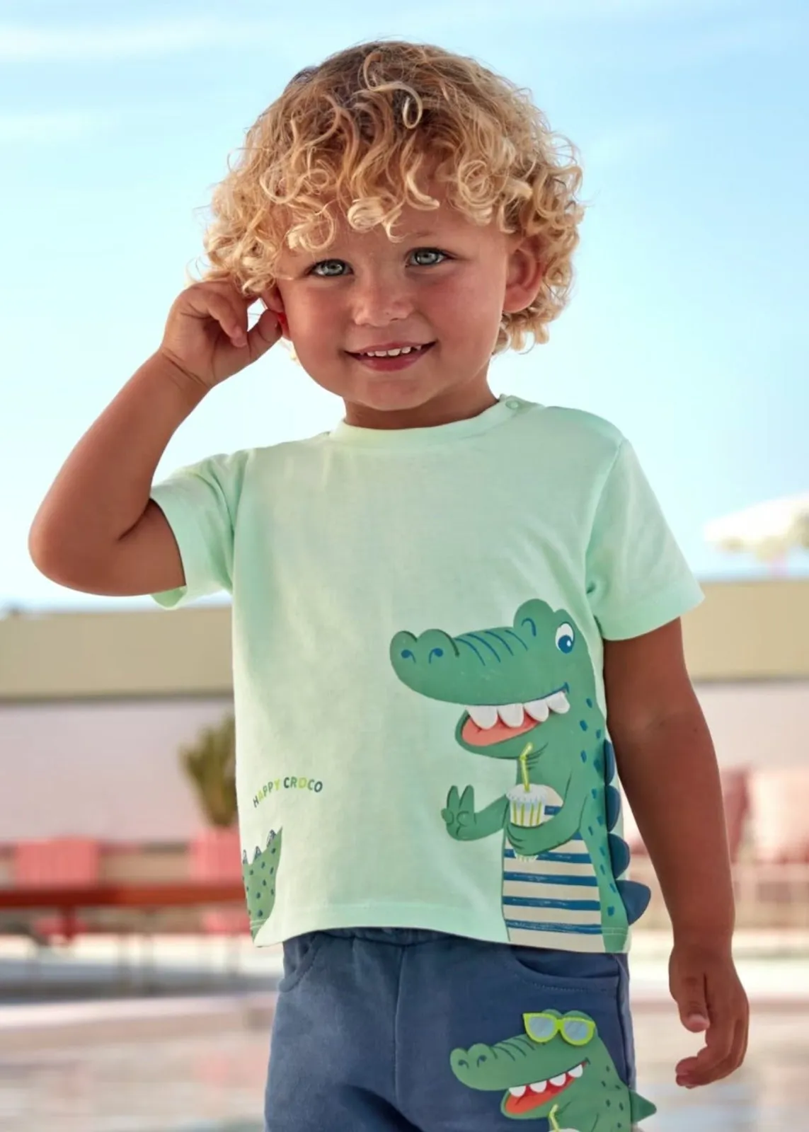 Mayoral Baby & Toddler Boys Aqua Green Alligator T-Shirt