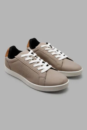 Men Beige Lace Up Sneaker