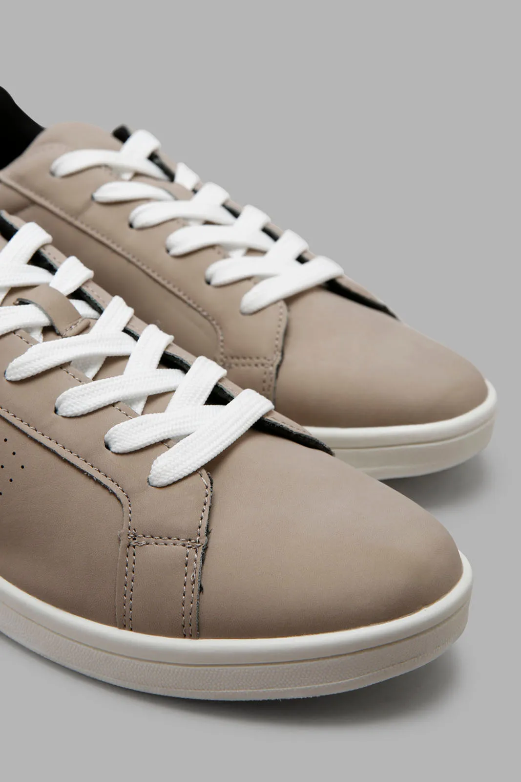 Men Beige Lace Up Sneaker