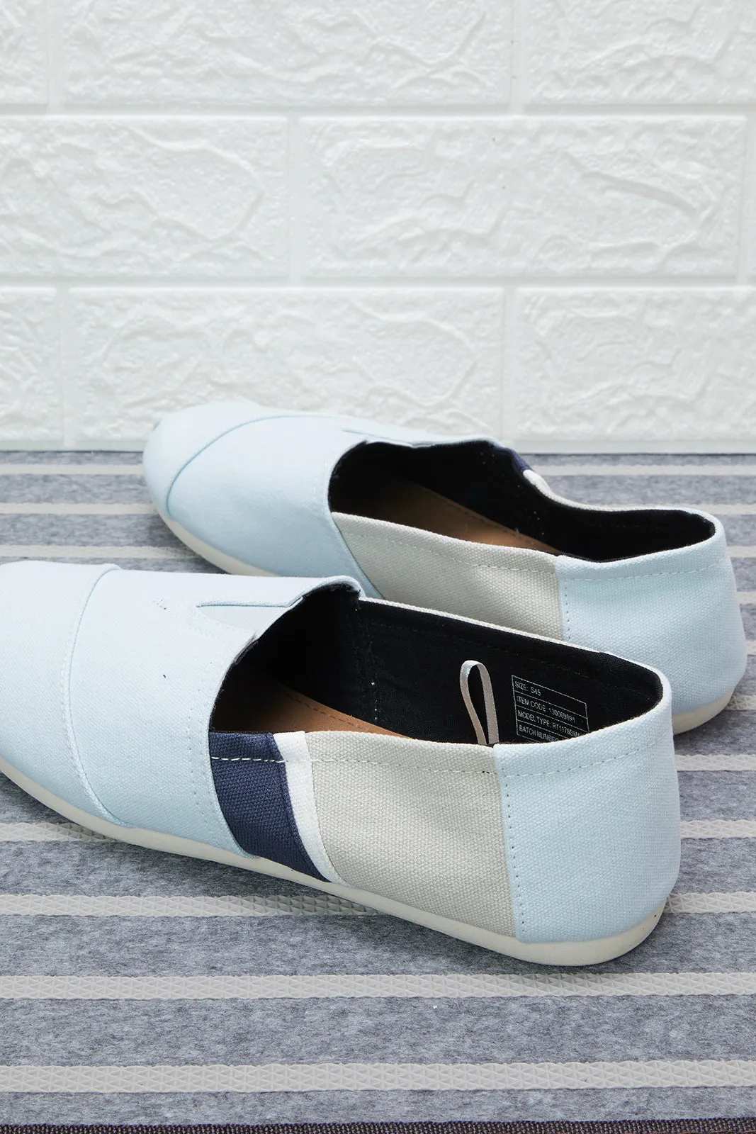 Men Grey Material Block Slip-On